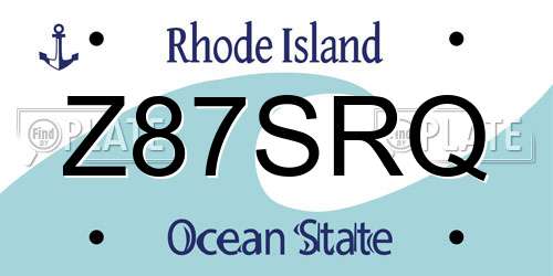Z87SRQ Rhode Island License Plate