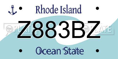 Z883BZ Rhode Island License Plate
