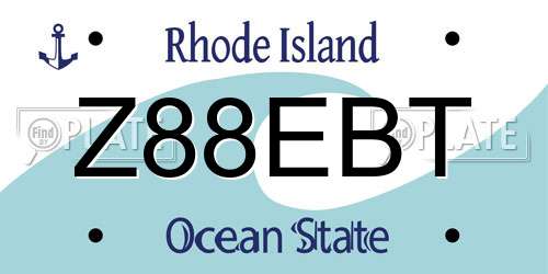 Z88EBT Rhode Island License Plate