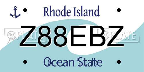Z88EBZ Rhode Island License Plate