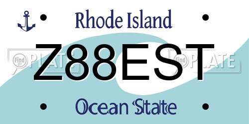 Z88EST Rhode Island License Plate