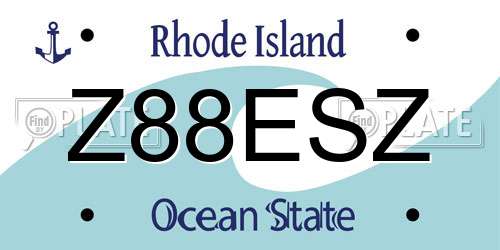Z88ESZ Rhode Island License Plate