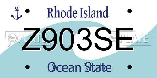 Z903SE Rhode Island License Plate