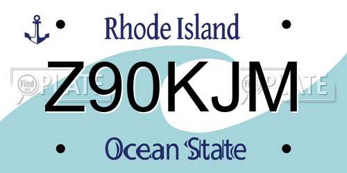 Z90KJM Rhode Island License Plate