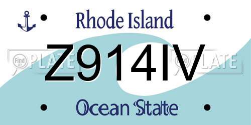 Z914IV Rhode Island License Plate