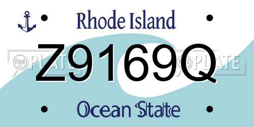 Z9169Q Rhode Island License Plate