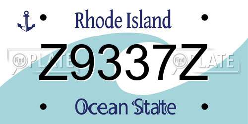 Z9337Z Rhode Island License Plate