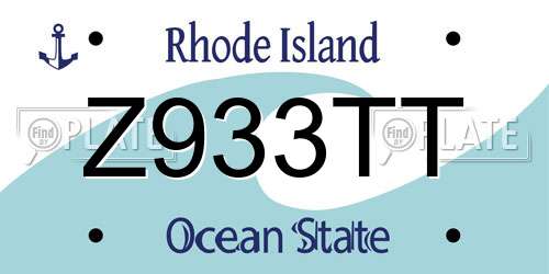 Z933TT Rhode Island License Plate