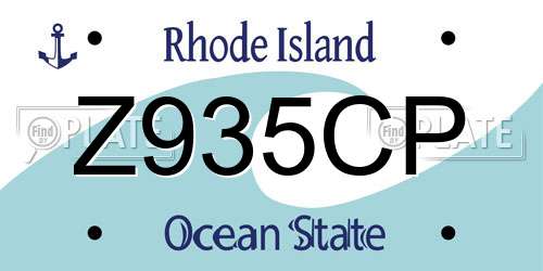 Z935CP Rhode Island License Plate
