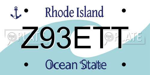 Z93ETT Rhode Island License Plate