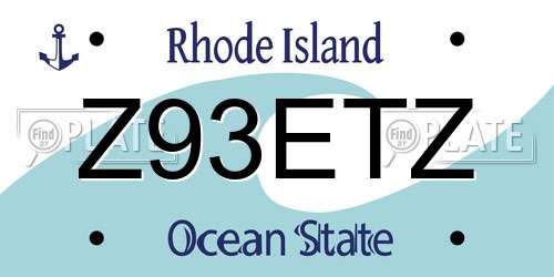 Z93ETZ Rhode Island License Plate