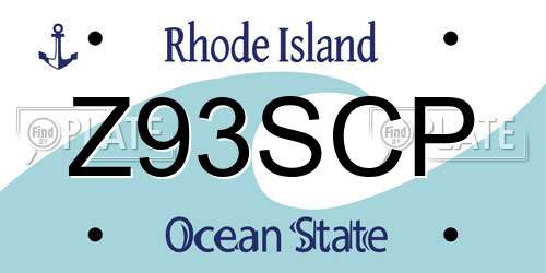 Z93SCP Rhode Island License Plate