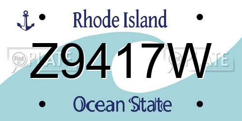 Z9417W Rhode Island License Plate