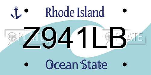 Z941LB Rhode Island License Plate