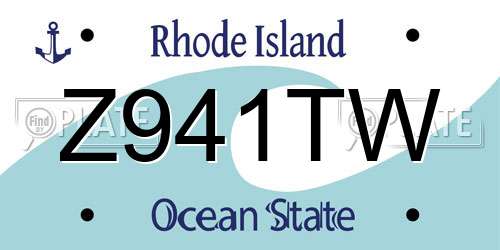 Z941TW Rhode Island License Plate
