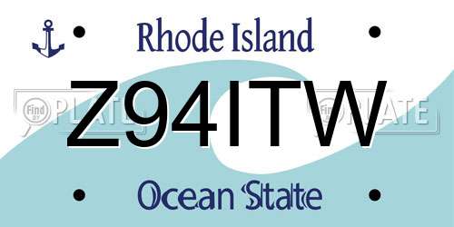 Z94ITW Rhode Island License Plate