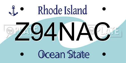 Z94NAC Rhode Island License Plate