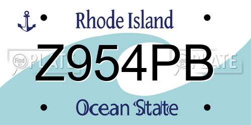 Z954PB Rhode Island License Plate