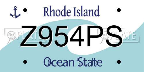 Z954PS Rhode Island License Plate