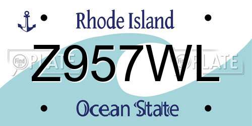 Z957WL Rhode Island License Plate