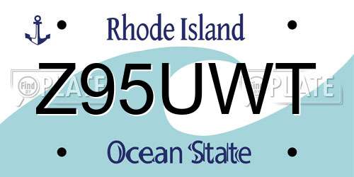 Z95UWT Rhode Island License Plate
