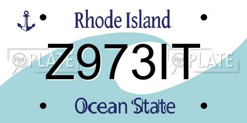 Z973IT Rhode Island License Plate