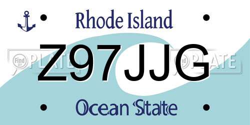 Z97JJG Rhode Island License Plate