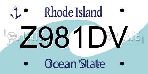 Z981DV Rhode Island License Plate