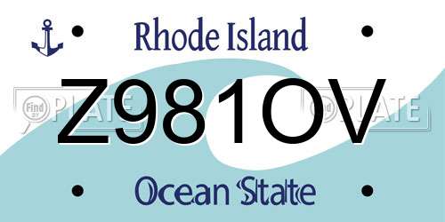 Z981OV Rhode Island License Plate