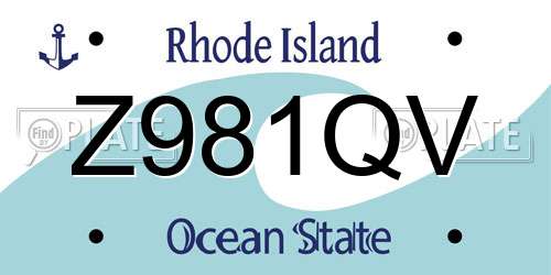 Z981QV Rhode Island License Plate