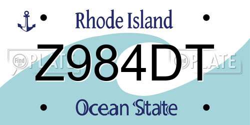 Z984DT Rhode Island License Plate