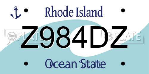 Z984DZ Rhode Island License Plate