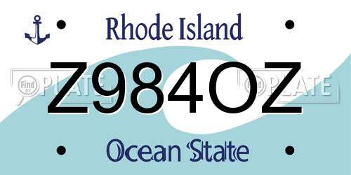 Z984OZ Rhode Island License Plate