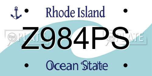 Z984PS Rhode Island License Plate