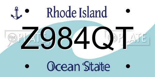 Z984QT Rhode Island License Plate