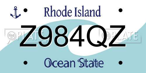 Z984QZ Rhode Island License Plate