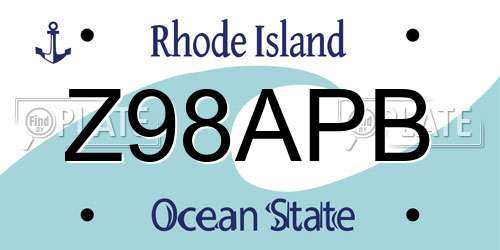 Z98APB Rhode Island License Plate