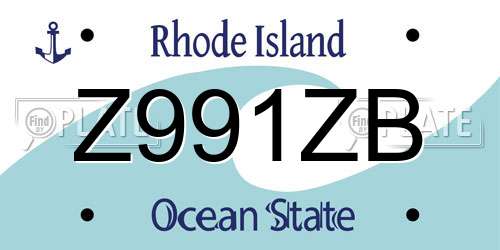 Z991ZB Rhode Island License Plate