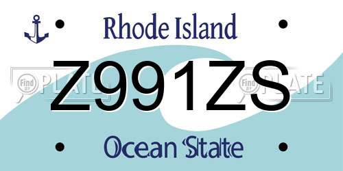 Z991ZS Rhode Island License Plate