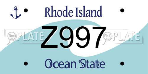 Z997 Rhode Island License Plate