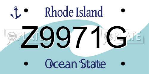 Z9971G Rhode Island License Plate