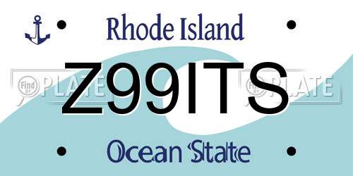 Z99ITS Rhode Island License Plate