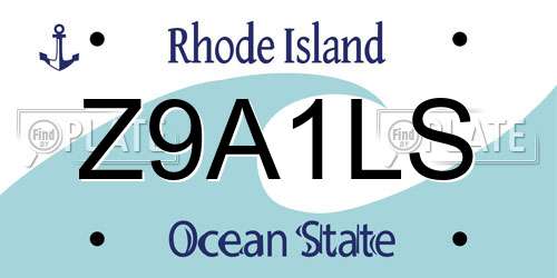 Z9A1LS Rhode Island License Plate