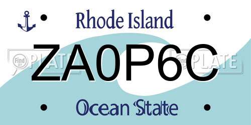 ZA0P6C Rhode Island License Plate