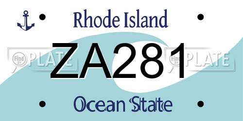 ZA281 Rhode Island License Plate