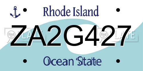 ZA2G427 Rhode Island License Plate