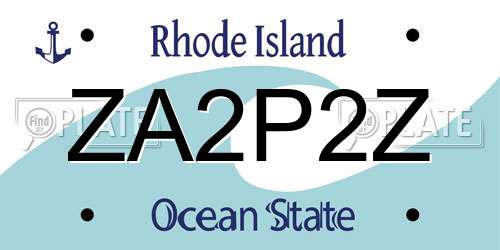ZA2P2Z Rhode Island License Plate