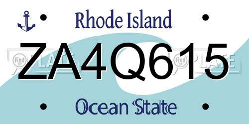 ZA4Q615 Rhode Island License Plate