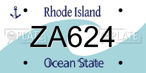 ZA624 Rhode Island License Plate