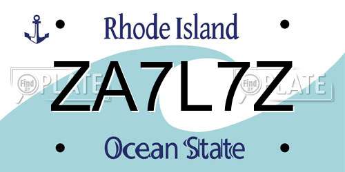 ZA7L7Z Rhode Island License Plate